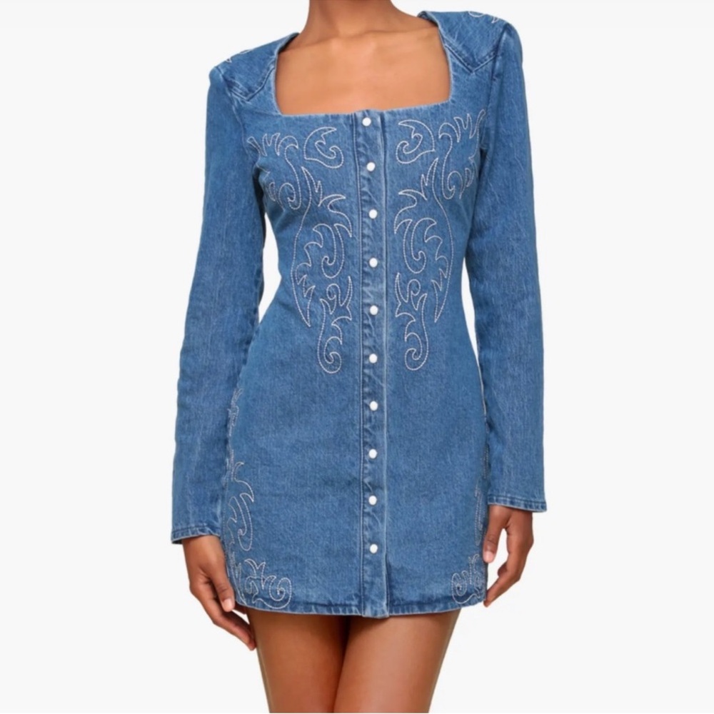 Avec Les Filles Denim Minidress